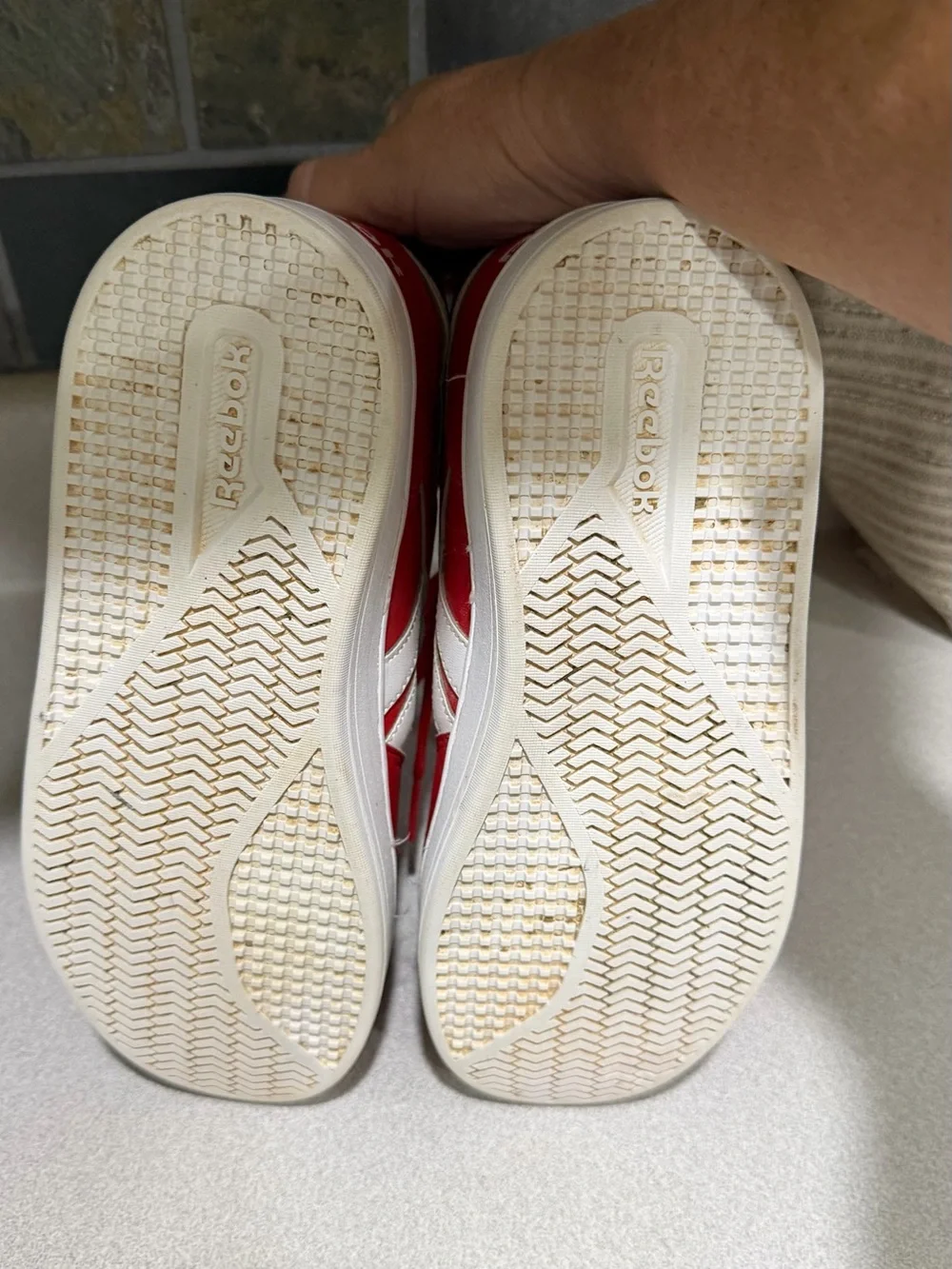Reebok Kids' Red and White High-Top Sneakers